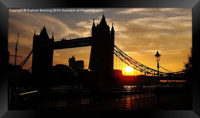 Sunset at Tower Bridge Framed Print by Graham Beerling