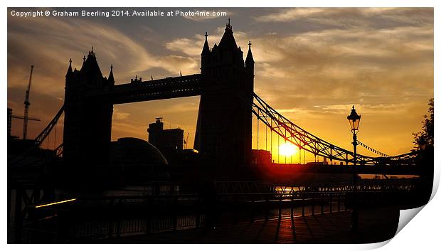 Sunset at Tower Bridge Print by Graham Beerling