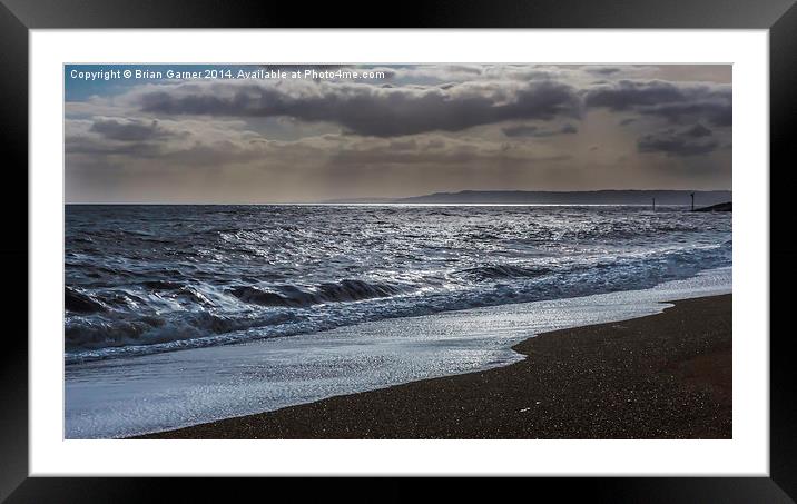  Dark Clouds over the Sea at West Bay in Dorset Framed Mounted Print by Brian Garner