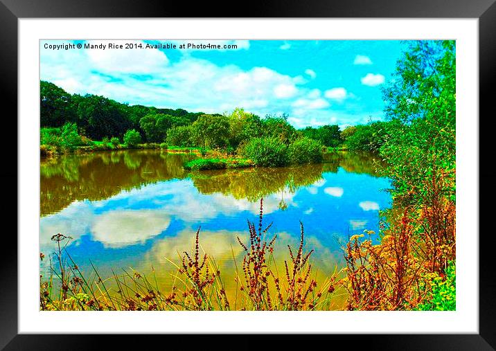  Clouds reflected in the lake Framed Mounted Print by Mandy Rice