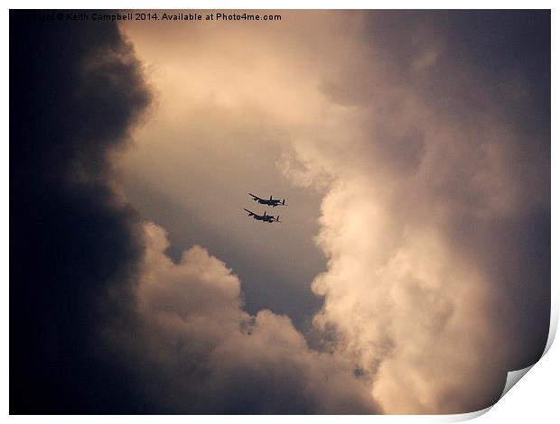 Lancaster Sunset Formation Print by Keith Campbell