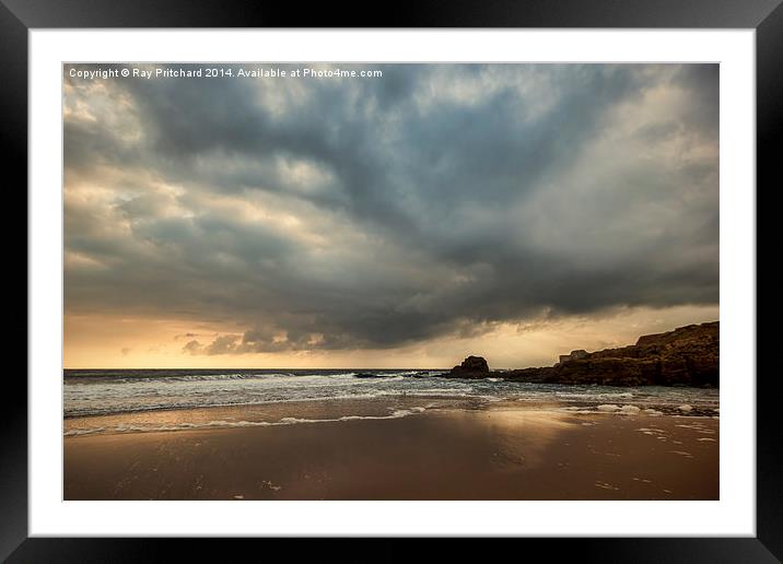  Dramatic Skies Over South Shields Beach Framed Mounted Print by Ray Pritchard