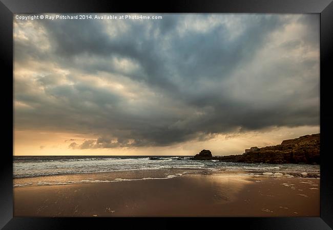  Dramatic Skies Over South Shields Beach Framed Print by Ray Pritchard