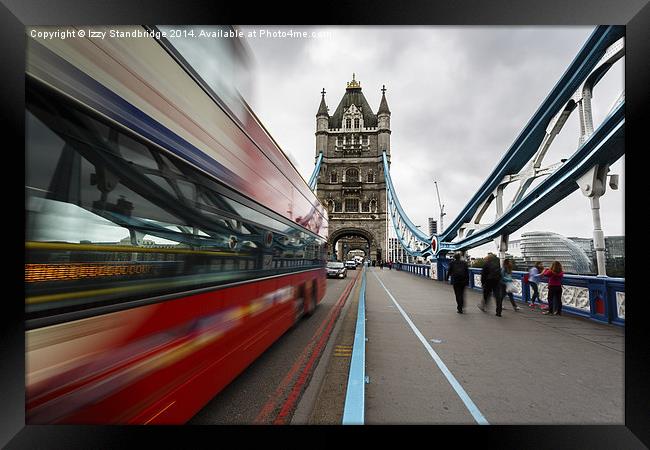  Bus on Tower Bridge, London Framed Print by Izzy Standbridge