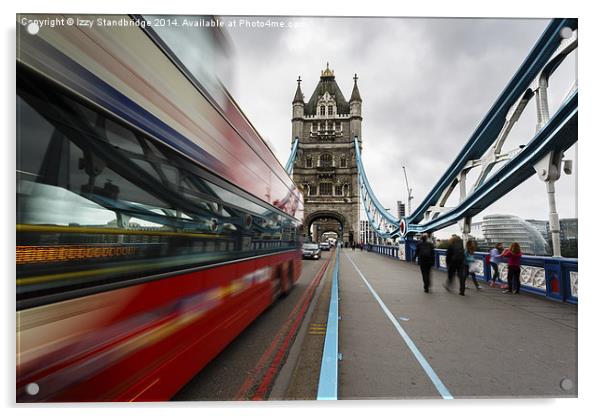  Bus on Tower Bridge, London Acrylic by Izzy Standbridge