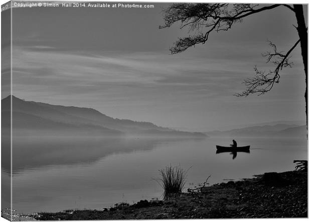  Lonely Coniston Water Canvas Print by Simon Hall