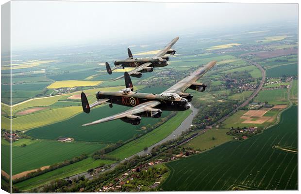 Two Lancasters over the upper Thames Canvas Print by Gary Eason