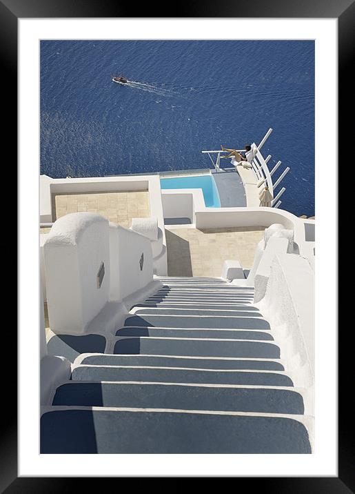Santorini view Framed Mounted Print by Stephen Mole