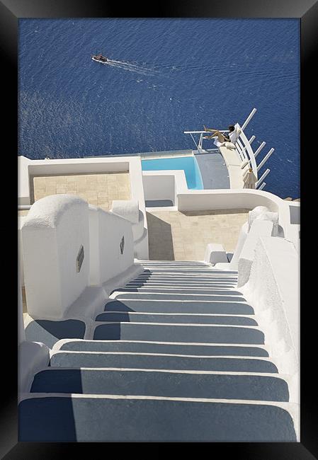 Santorini view Framed Print by Stephen Mole