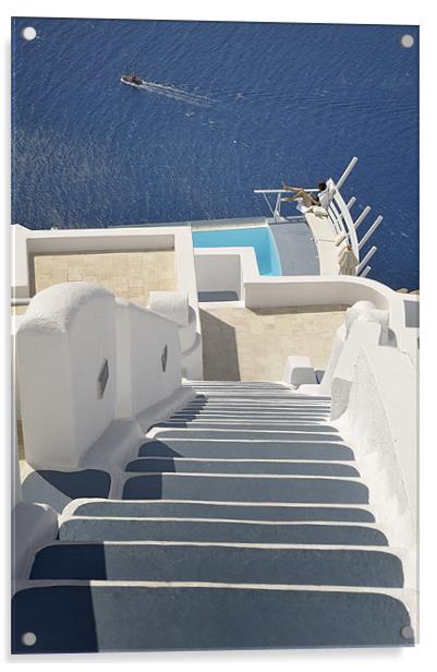 Santorini view Acrylic by Stephen Mole
