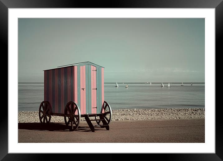 Bathing Machine on Llandudno Promenade Framed Mounted Print by Mal Bray