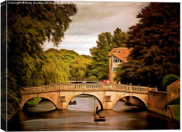  Punting on River Cam Canvas Print by Andy Huntley