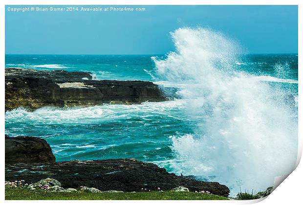 Rough Seas off Portland Bill Print by Brian Garner