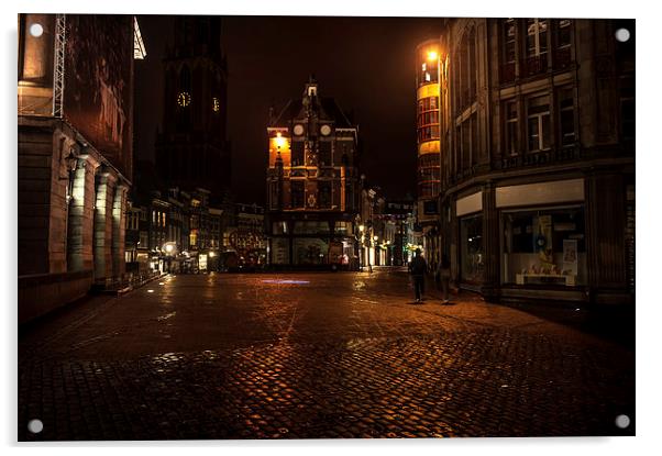  Lights of Night Utrecht. Netherlands  Acrylic by Jenny Rainbow