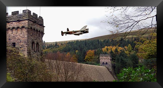 Canadian Lancaster VR-A at the Derwent Dam Framed Print by Gary Eason