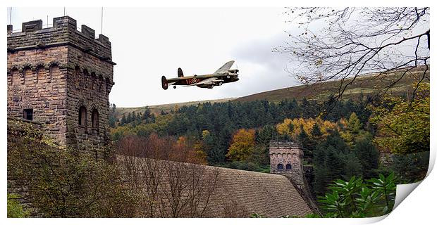 Canadian Lancaster VR-A at the Derwent Dam Print by Gary Eason