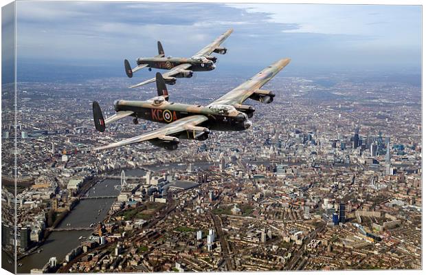 Two Lancasters over London Canvas Print by Gary Eason