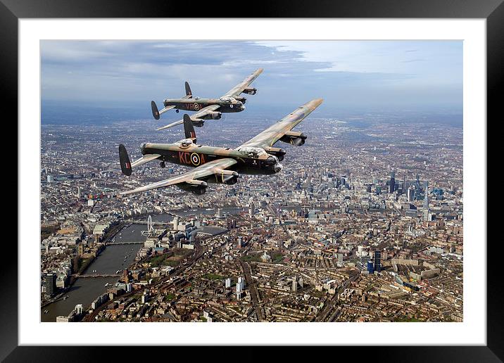 Two Lancasters over London Framed Mounted Print by Gary Eason