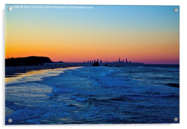 Surfers Paradise Acrylic by Sean Foreman
