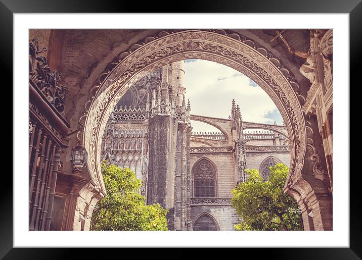  Details of Giralda Architecture. Seville  Framed Mounted Print by Jenny Rainbow