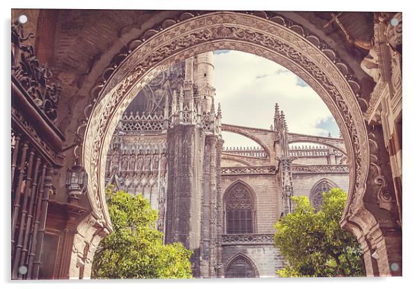 Details of Giralda Architecture. Seville  Acrylic by Jenny Rainbow