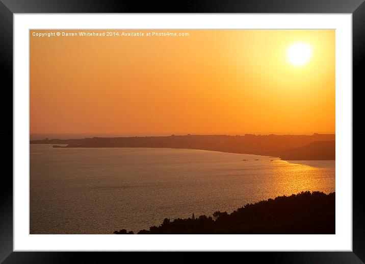  Sunset Glare Framed Mounted Print by Darren Whitehead
