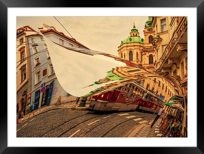  Turn the Page of Past Day. Prague Streets  Framed Mounted Print by Jenny Rainbow
