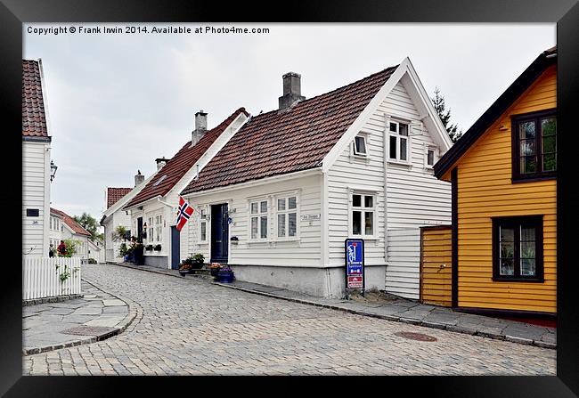 Ttimber 'protected' houses in stavanger, Norway Framed Print by Frank Irwin