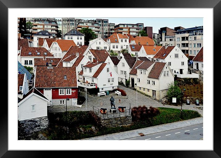Ttimber 'protected' houses in stavanger, Norway Framed Mounted Print by Frank Irwin