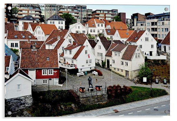 Ttimber 'protected' houses in stavanger, Norway Acrylic by Frank Irwin