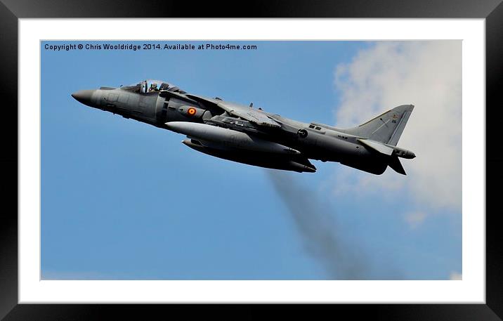  Harrier Jet in Vertical Hover Framed Mounted Print by Chris Wooldridge