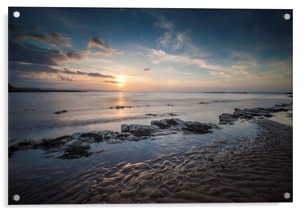 Kilve Beach at Sunset Acrylic by Bob Small