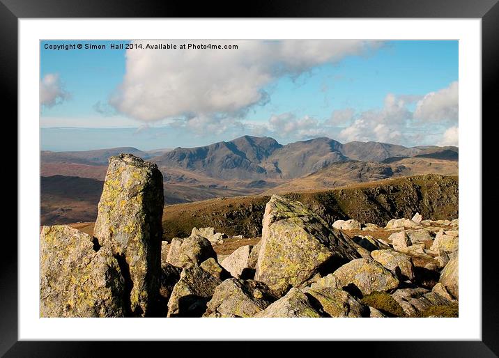  Scafell Range Framed Mounted Print by Simon Hall