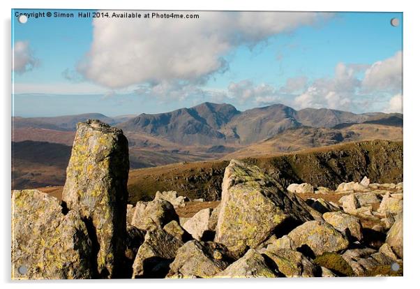  Scafell Range Acrylic by Simon Hall