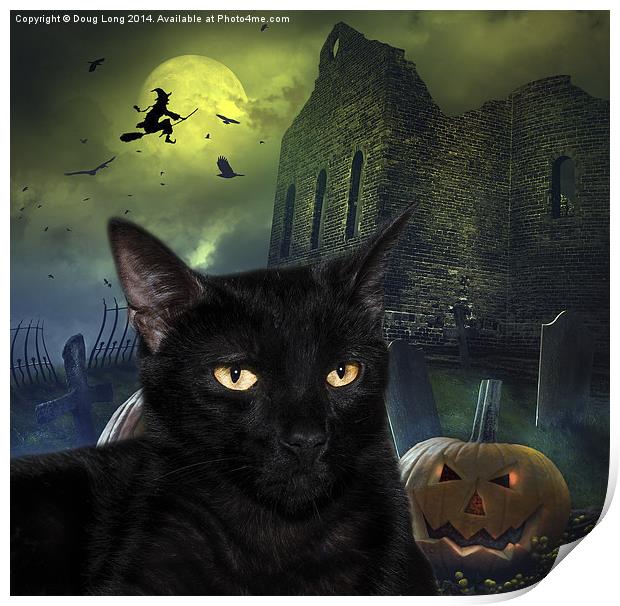 The Witches Cat Print by Doug Long