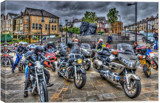Motorcycle Rally 3 Canvas Print by Steve Purnell