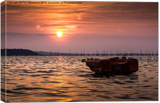  Sunset over Poole Harbour Canvas Print by Phil Wareham
