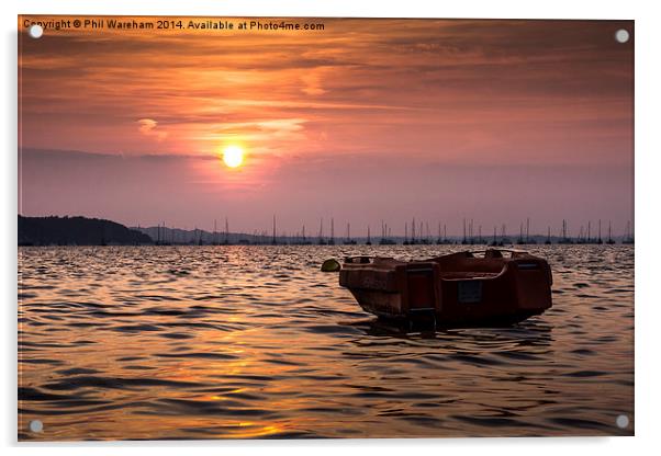  Sunset over Poole Harbour Acrylic by Phil Wareham