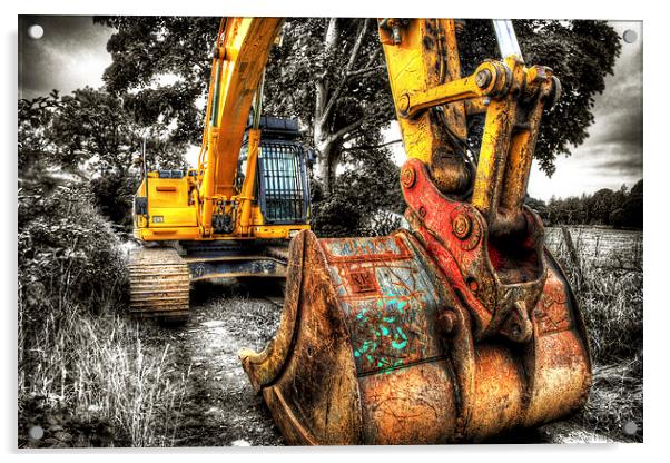  Excavator Acrylic by Mal Bray