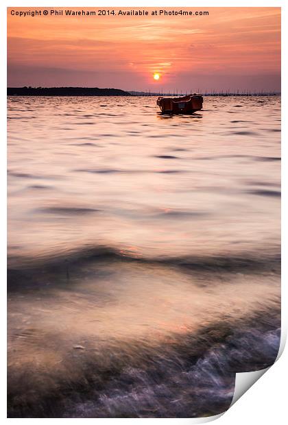  Sunset from the Shore Print by Phil Wareham