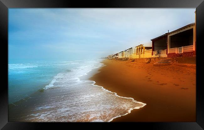  Spanish Beach Huts Framed Print by Mal Bray