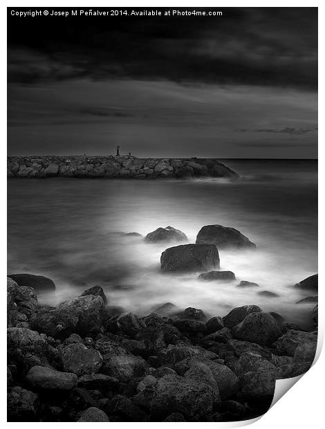 Ethereal long exposure image of the beach Print by Josep M Peñalver