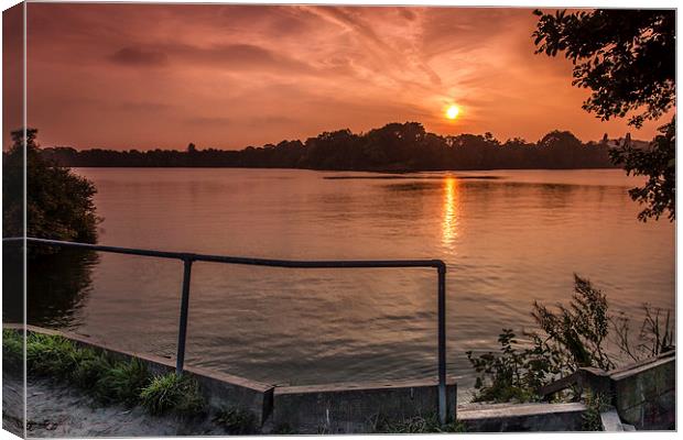  Sunset on the Dam Canvas Print by Peter Stuart