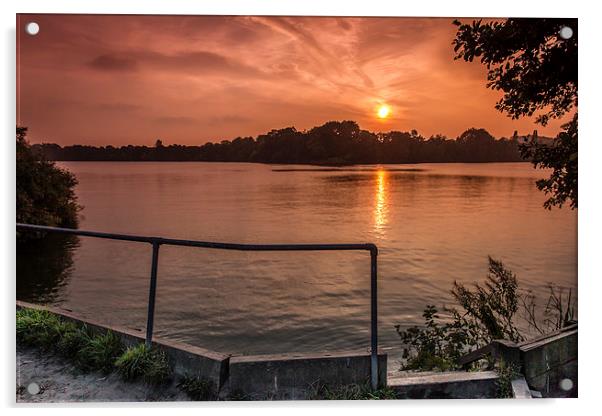  Sunset on the Dam Acrylic by Peter Stuart