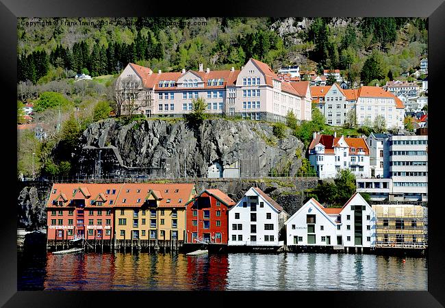  Arriving at Bergen harbour. Framed Print by Frank Irwin
