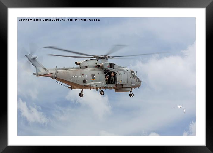  Agusta Merlin, Royal Navy Framed Mounted Print by Rob Lester