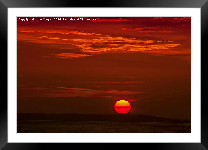  Setting Sun. Framed Mounted Print by John Morgan