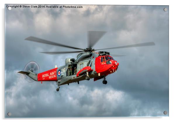  Royal Navy Search and Rescue Sea King Helicopter Acrylic by Steve H Clark