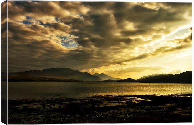  Sunset Over the Kyle of Durness Canvas Print by Jacqi Elmslie