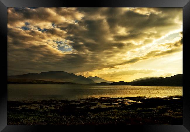  Sunset Over the Kyle of Durness Framed Print by Jacqi Elmslie